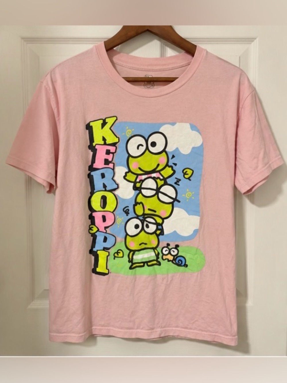 Sanrio Keroppi Pink Short Sleeve Graphic Tee